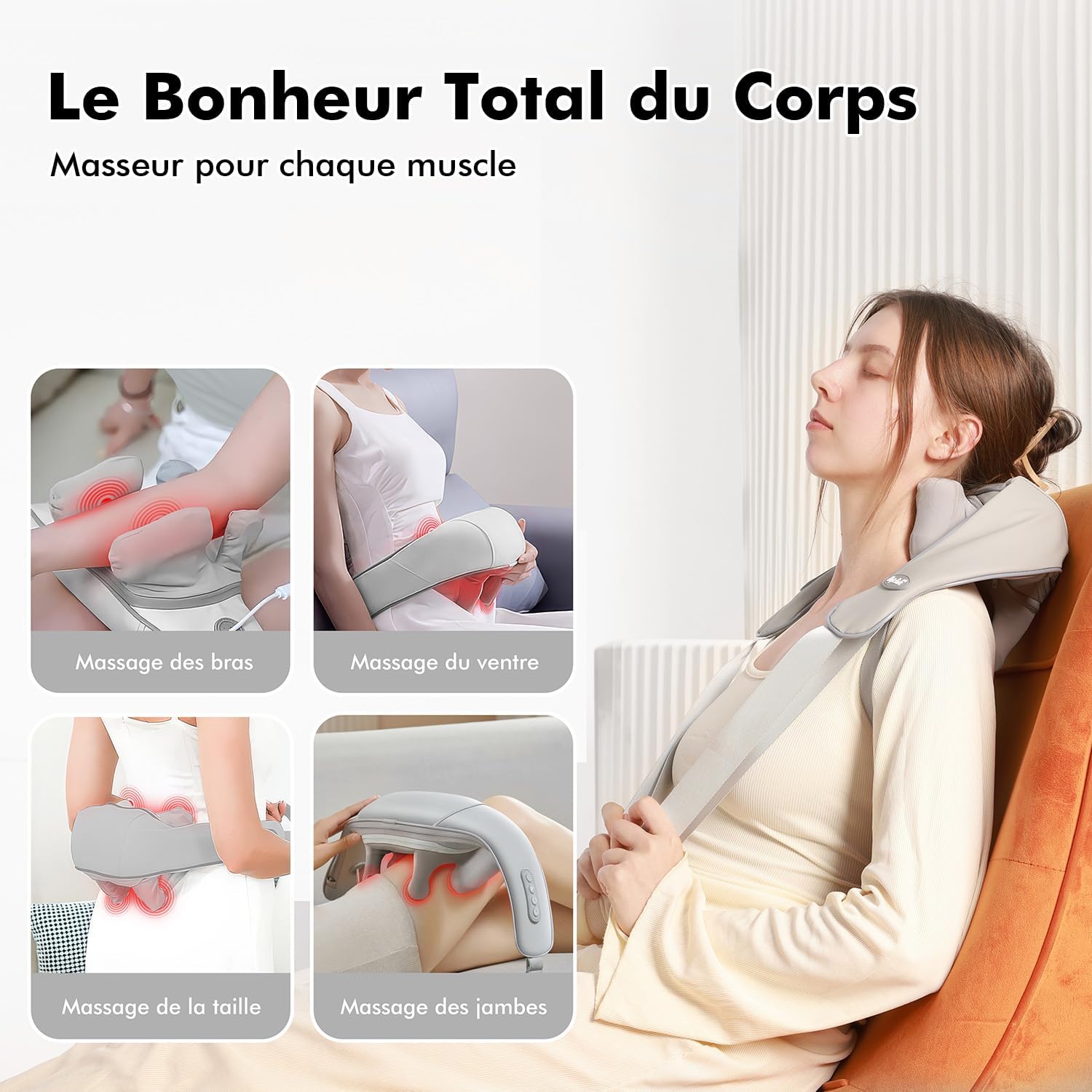 Masseur Cervical - Appareil de Massage Cou et Épaules avec Chauffage Infrarouge