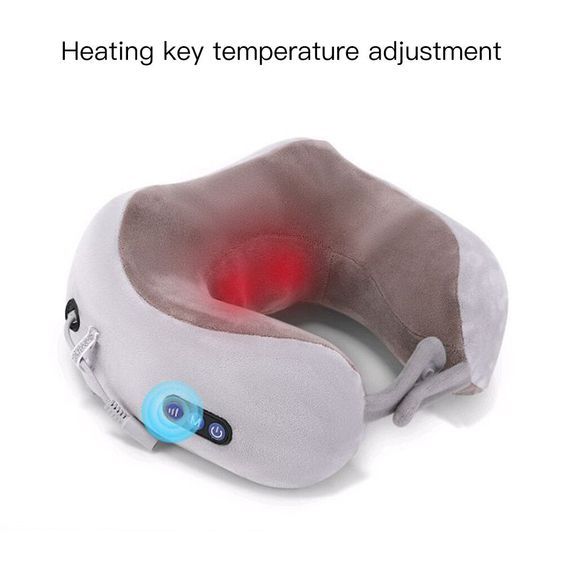 Coussin de massage cervical en U – 3 modes de vibration, soutien nuque & épaules