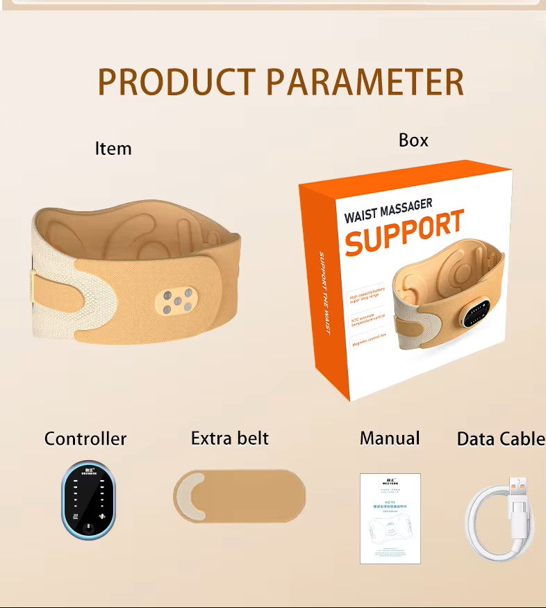 Ceinture Lombaire de Massage Chauffante & Vibrante – Soulage le Dos et la Taille