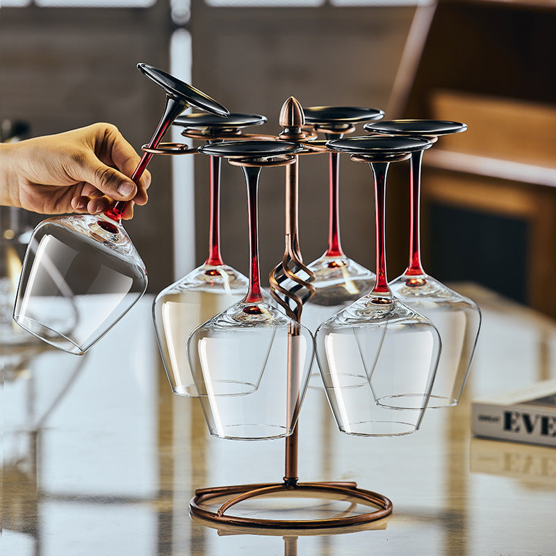 Verre à Vin Premium Design Bicolore - Pied Rouge & Noir: 1 paquet de 3 verre