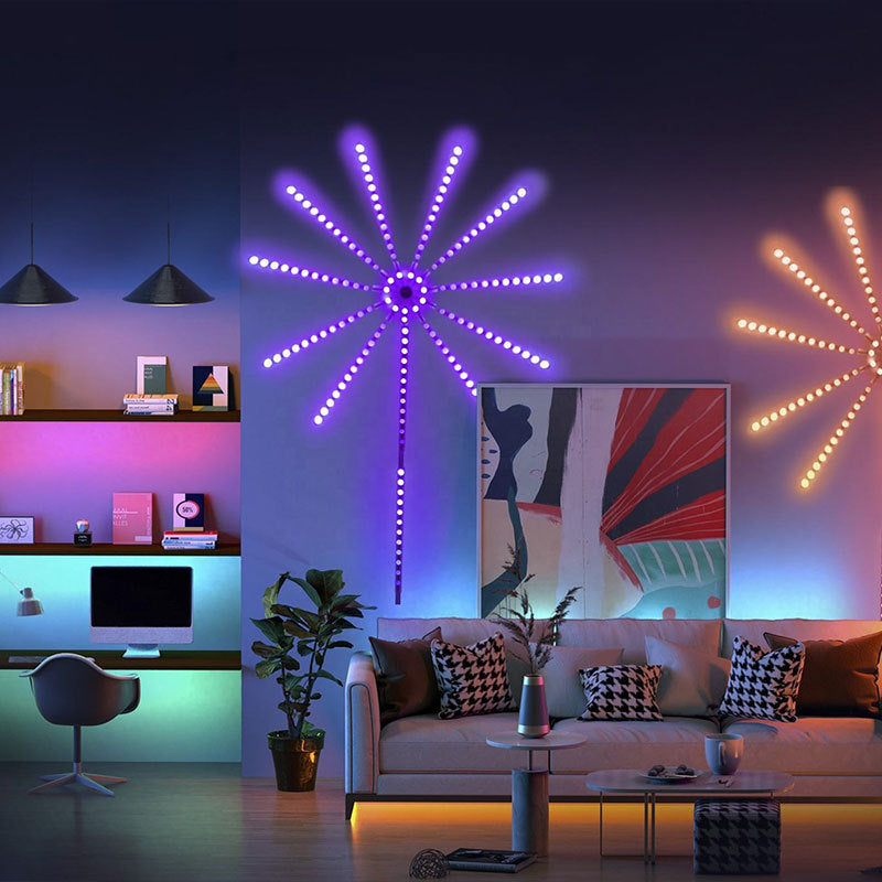 Guirlande LED RGB Feu d'Artifice - Contrôle Bluetooth par Application - Lumières Décoratives Intelligentes"