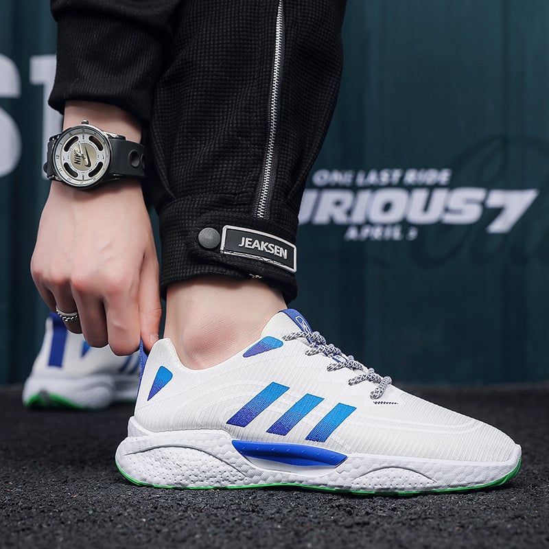 Chaussures de Sport Respirantes – Blanc & Bleu – Ultra Confort et Légèreté