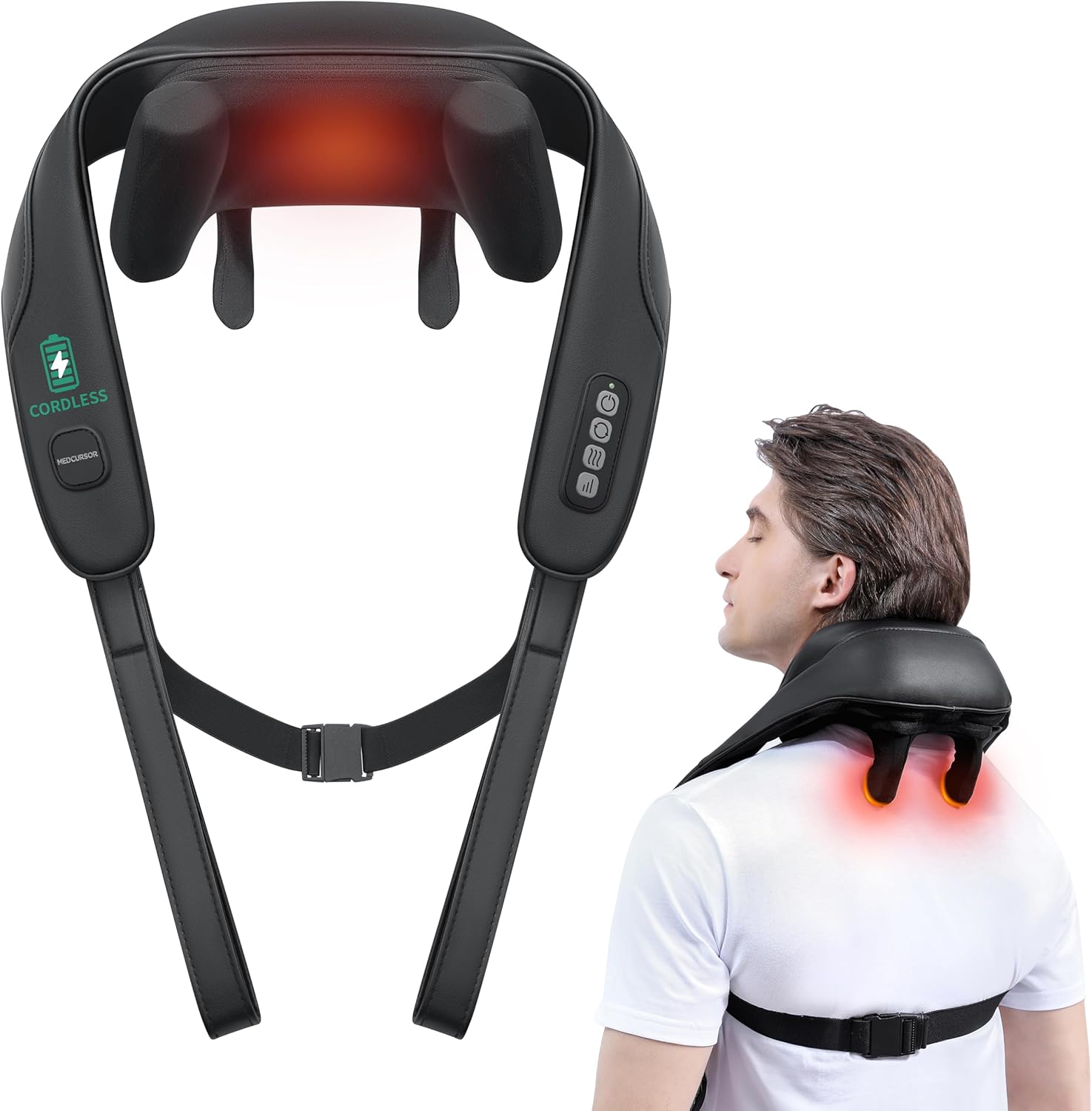 Masseur Cervical - Appareil de Massage Cou et Épaules avec Chauffage Infrarouge