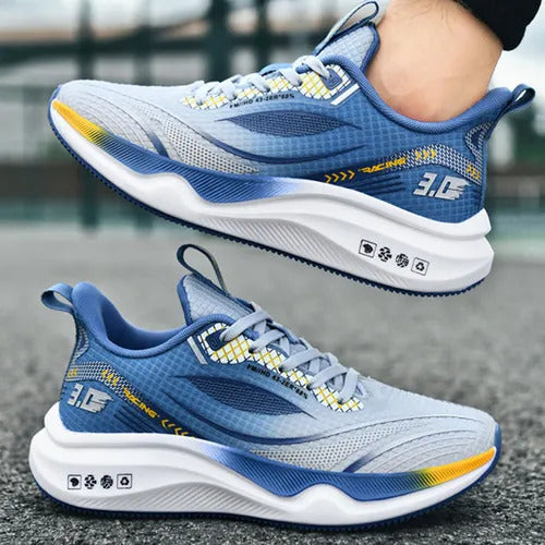 Sneakers Performance Bleu/Blanc - Baskets Running Confort Maximum Design Sportif