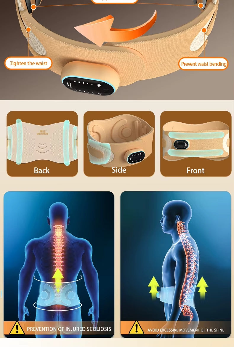 Ceinture Lombaire de Massage Chauffante & Vibrante – Soulage le Dos et la Taille