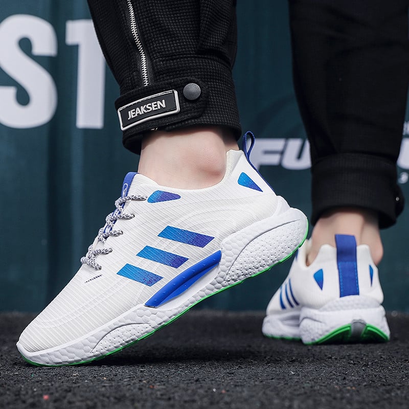 Chaussures de Sport Respirantes – Blanc & Bleu – Ultra Confort et Légèreté