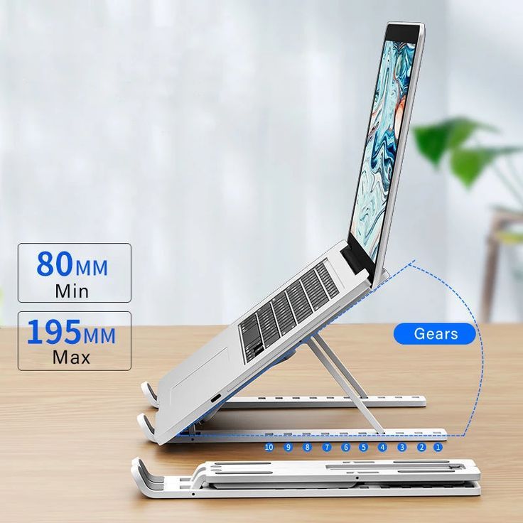 Support PC Portable Pliable Aluminium - Réglable 7 Niveaux